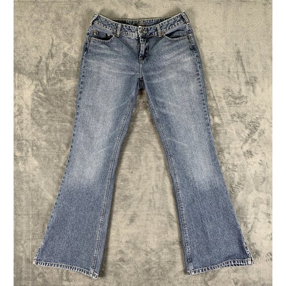 Silver Jeans Denim - Silver Jeans Women's 32x32 Flared Slit Hem Blue Medium Wash